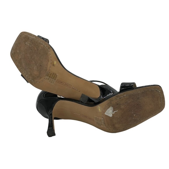 Vince Camuto Enella Ankle Strap Heeled Sandal Black Patent Leather Size 9.5 - Picture 5 of 5